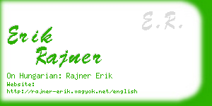 erik rajner business card